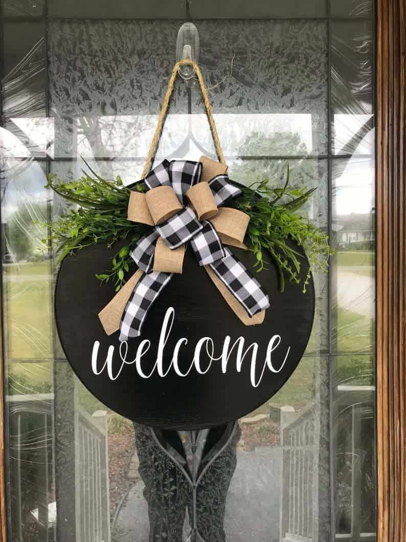 Seasonal Hanging Wooden Door Wreath