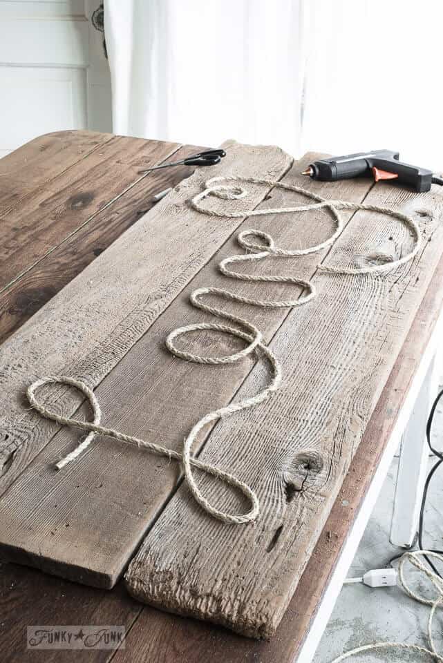 Country Inspired Wood and Twine Sign