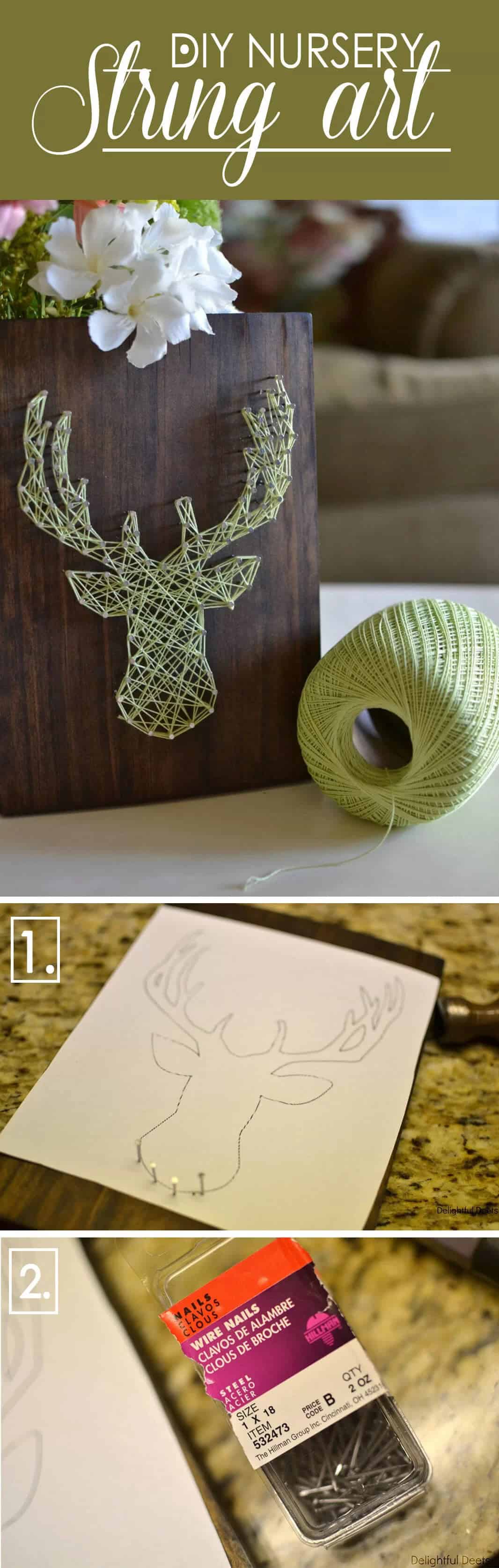 Deer Head String Art On Wood