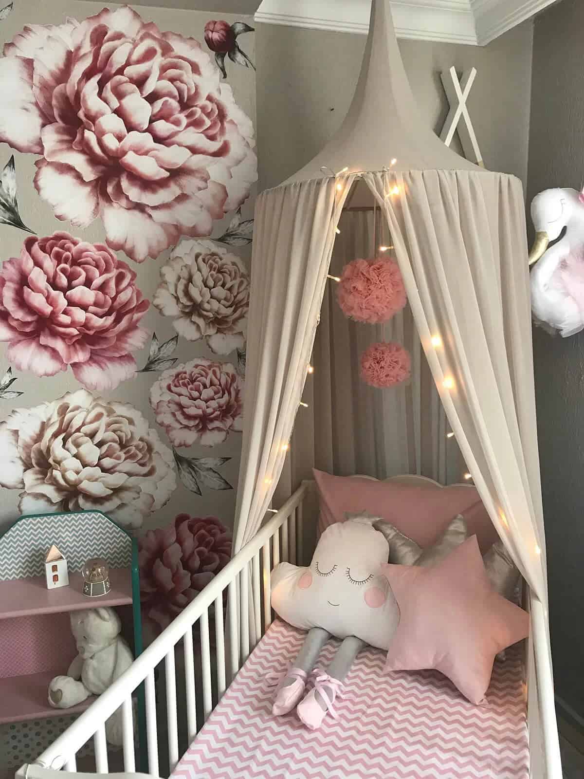 Beige Hanging Canopy for Bed or Reading Nook