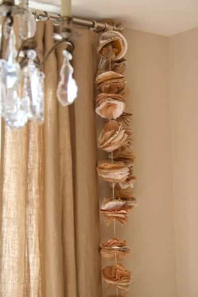 Ombre Brown Tissue Paper Dainty Layered Flower Garland