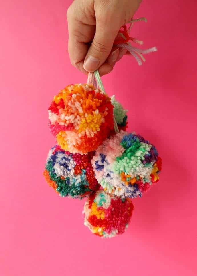 Scrap Yarn Pom Pom Designs