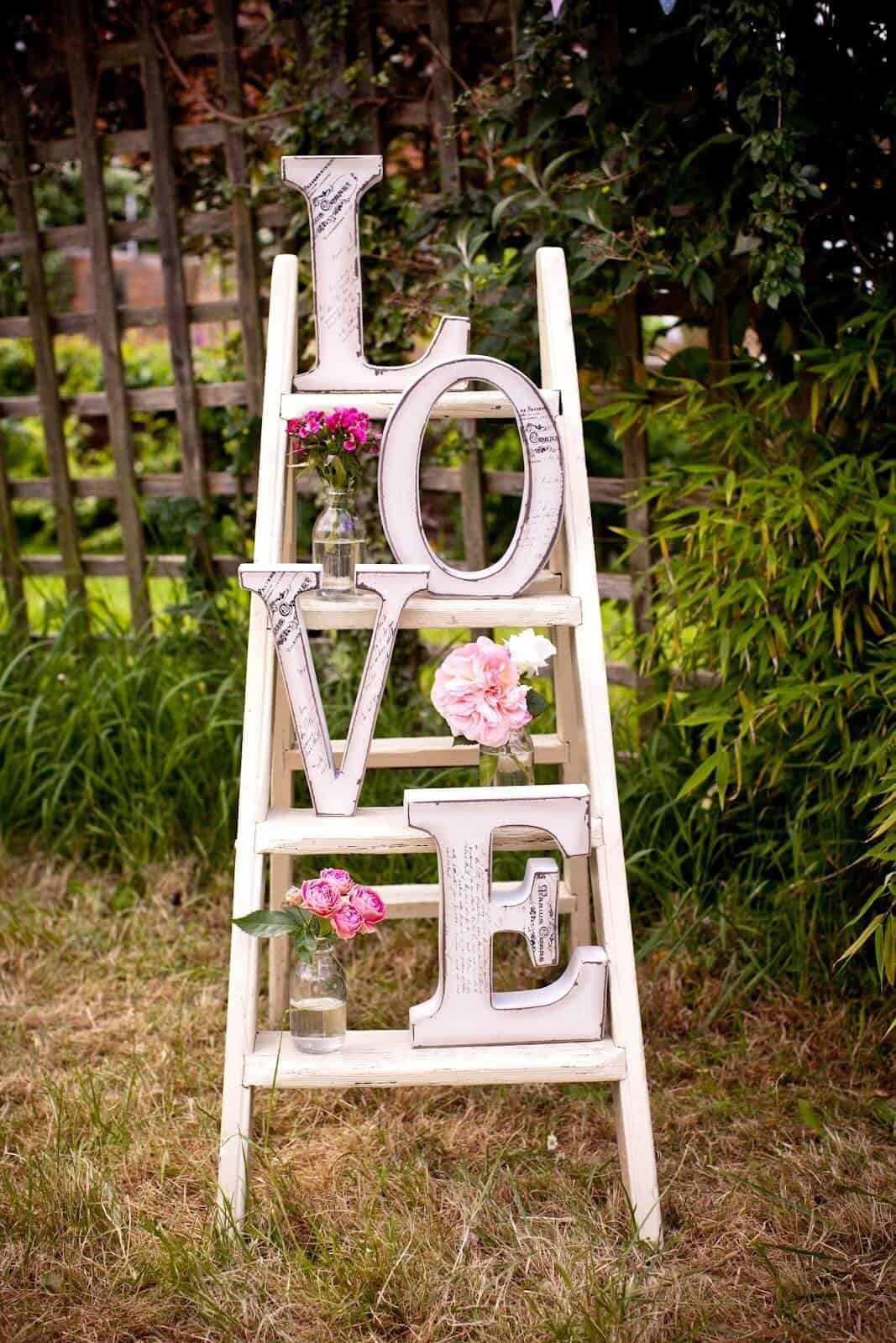 Love Ladder and Vase Garden Display