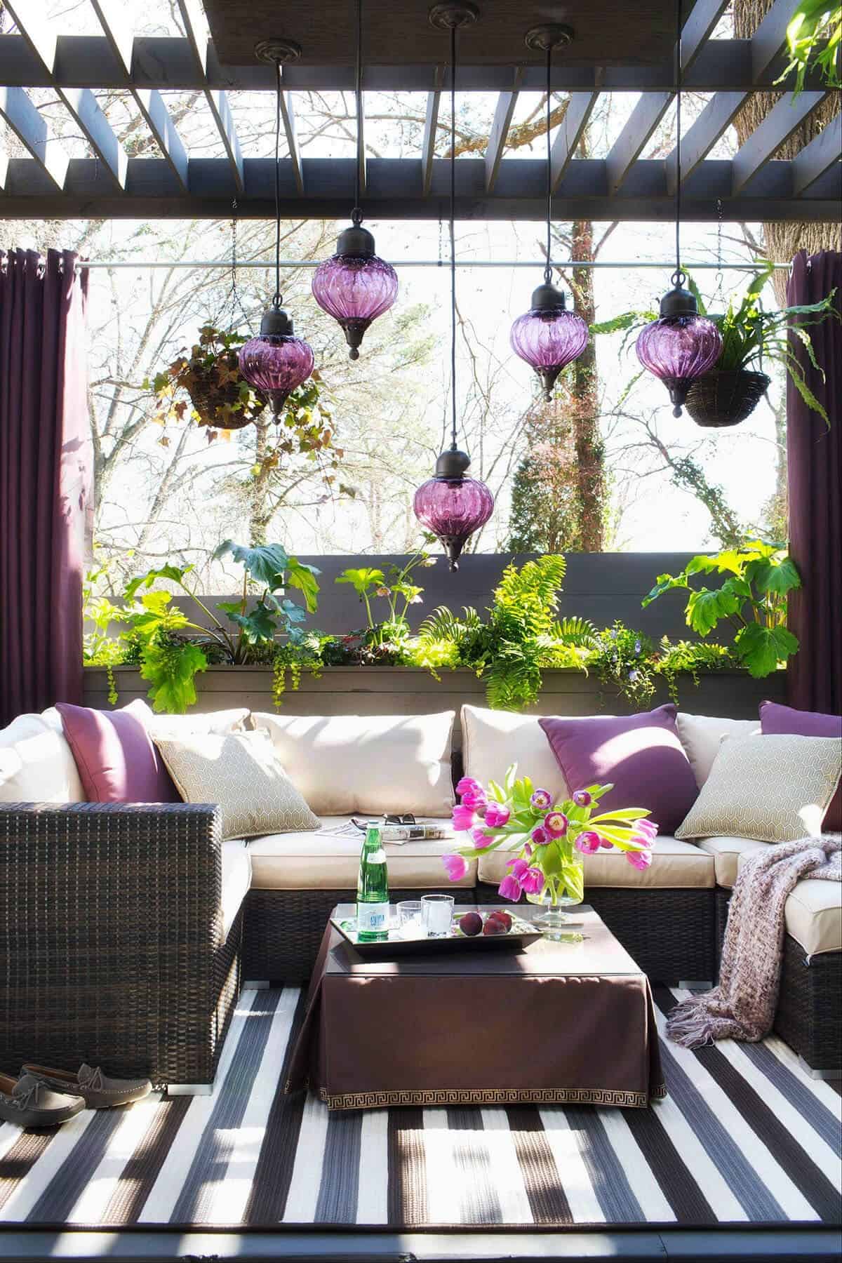 Pretty Purple Hanging Moroccan Lanterns