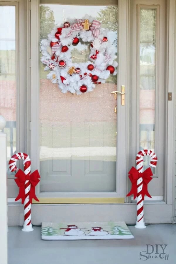 Lighted PVC Candy Cane Set