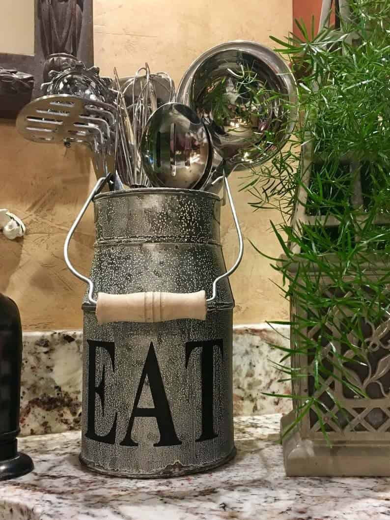 Practical Repurposed Kitchen Milk Can