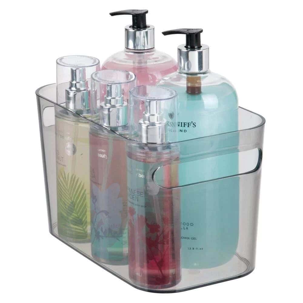 Plastic Countertop Bathroom Storage Bins with Handles