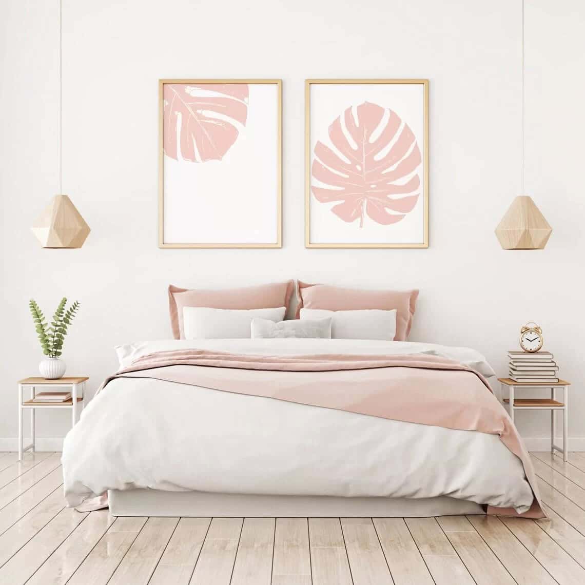 Set of 2 Monstera Blush Prints