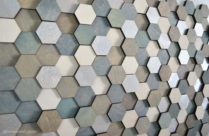 Handmade Hexagon Hanging Wall Sculpture