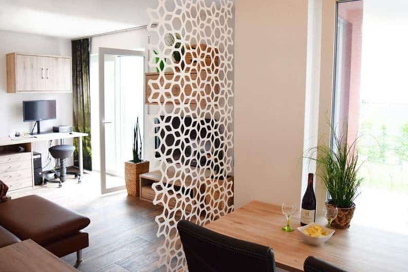 Laser Print Floral Room Divider Screen for Living Room