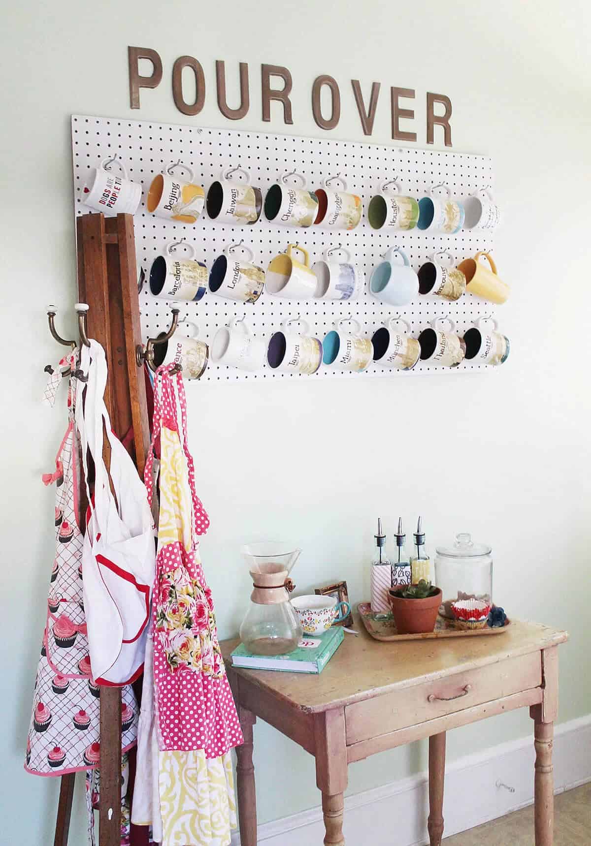 Easy and Artful Pegboard Mug Hanger