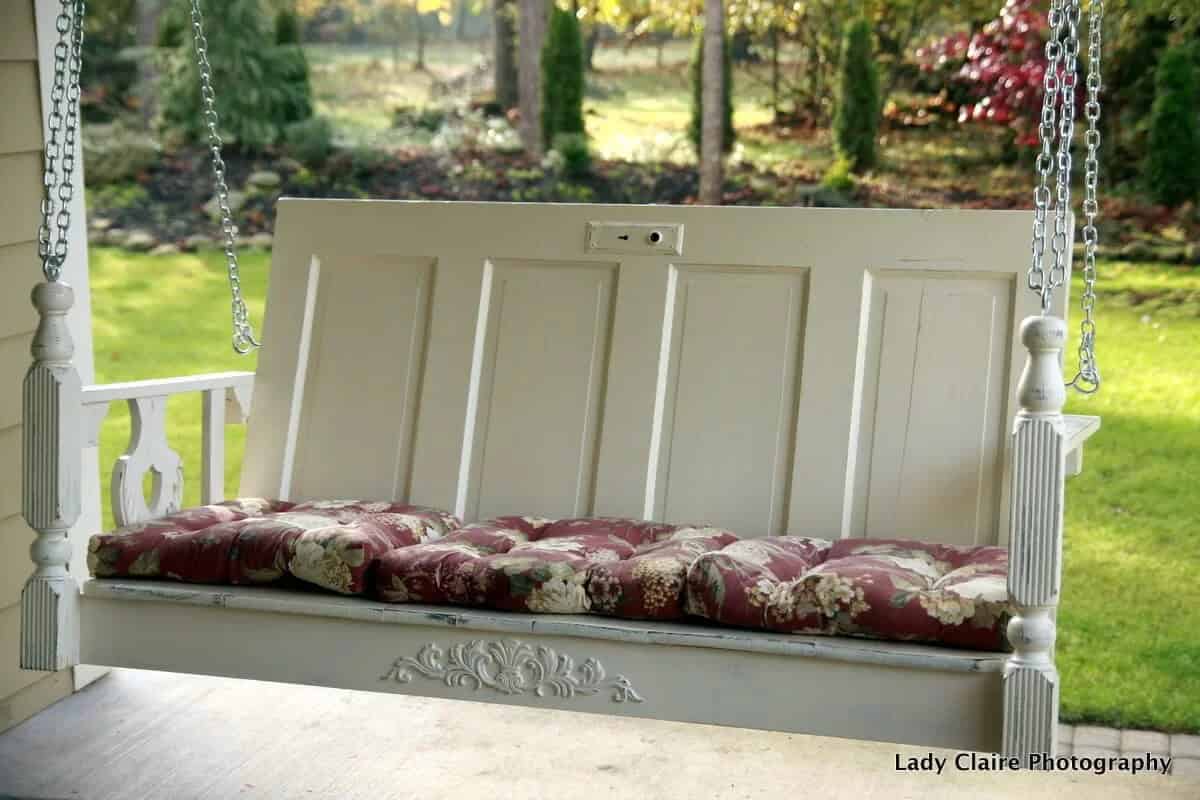 Porch Swing Made from Old Door