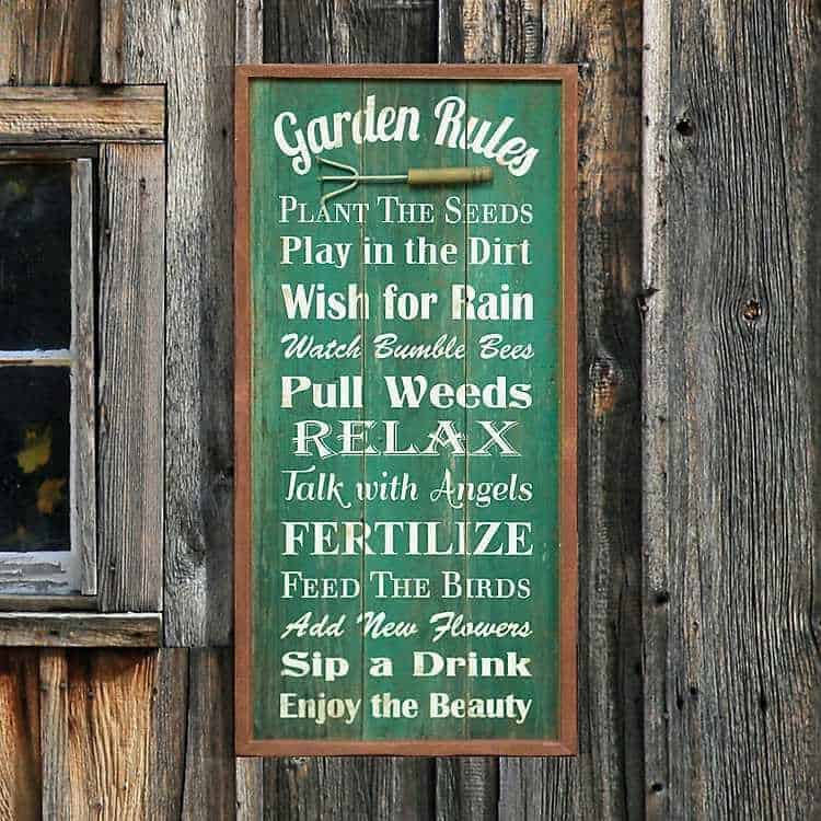 Quirky Garden Rules Sign