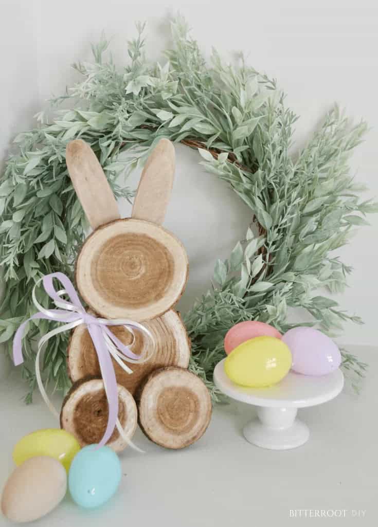 Cute Wood Slice Bunny Design