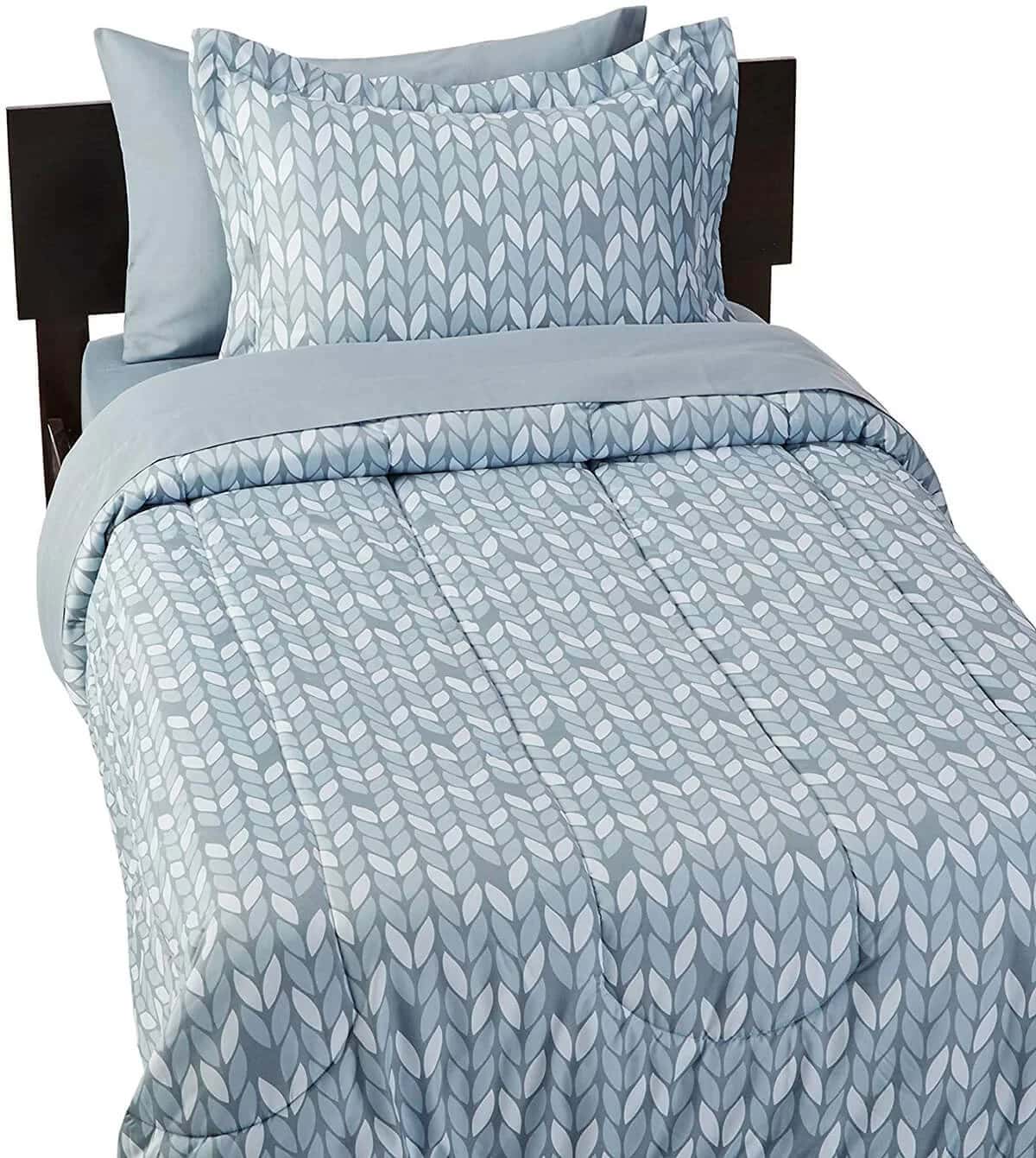 AmazonBasics 5 Piece Dusty Blue Trellis Sheet Set