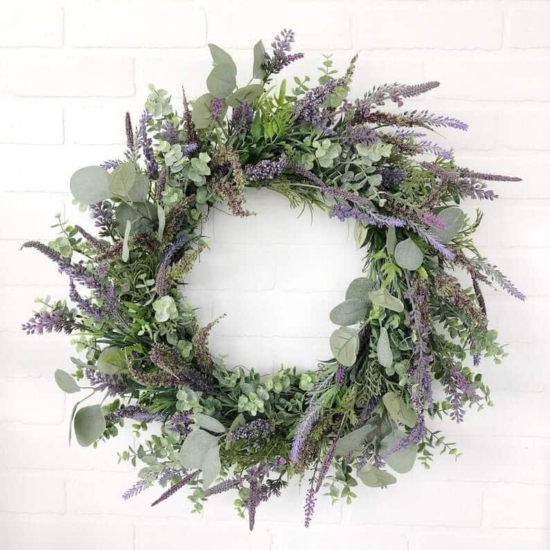 Mixed Eucalyptus and English Lavender Wreath