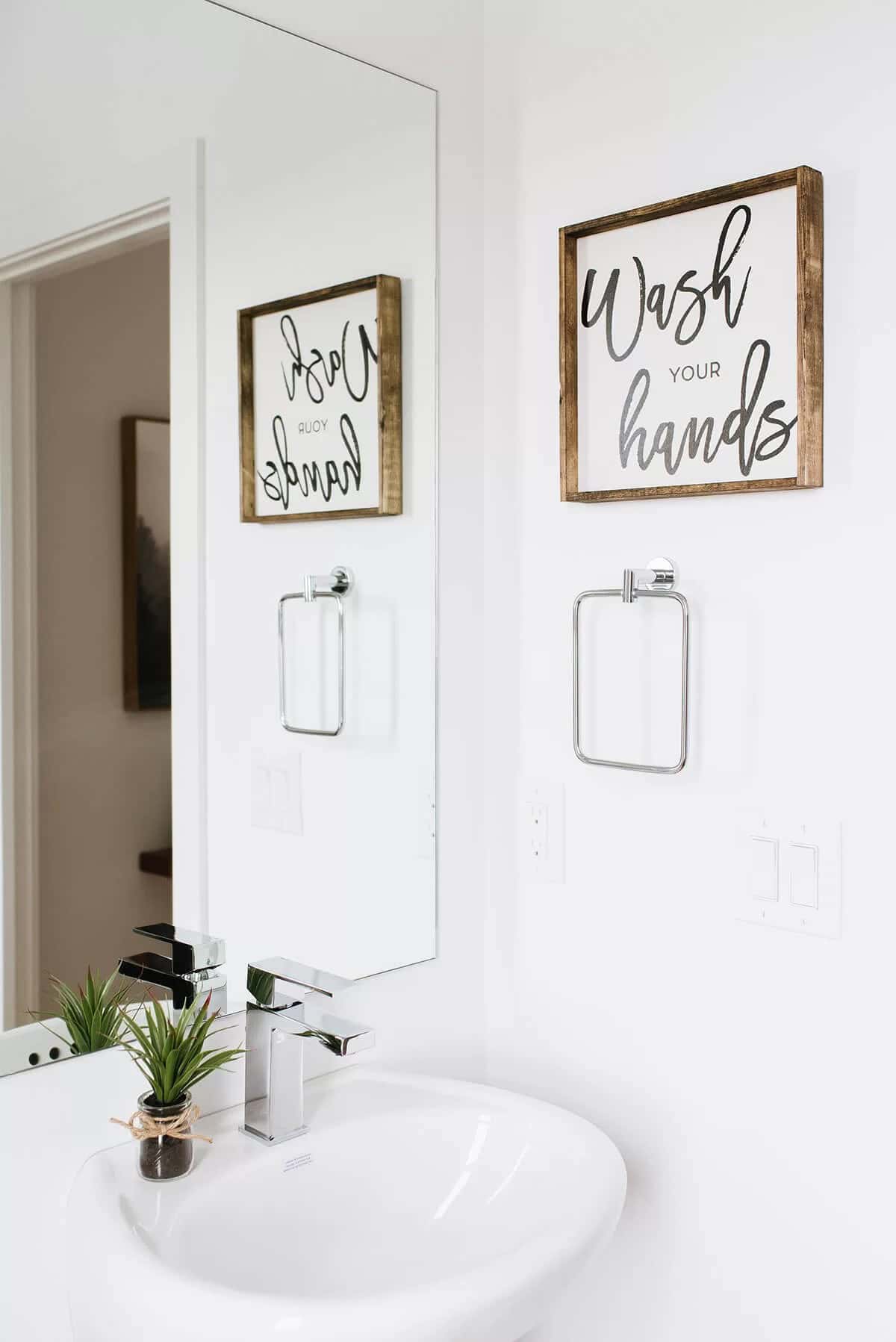 Hand Lettered Wash Your Hands Sign