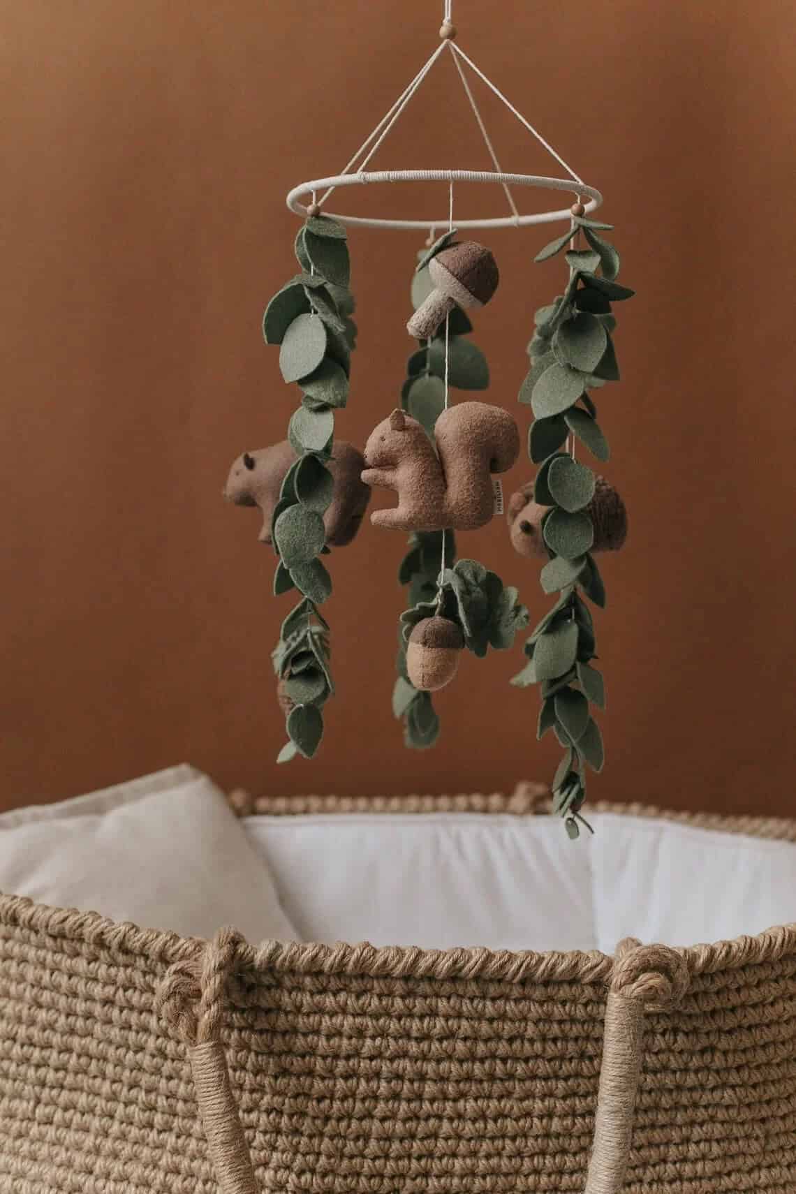 Brown and Green Felt Mobile