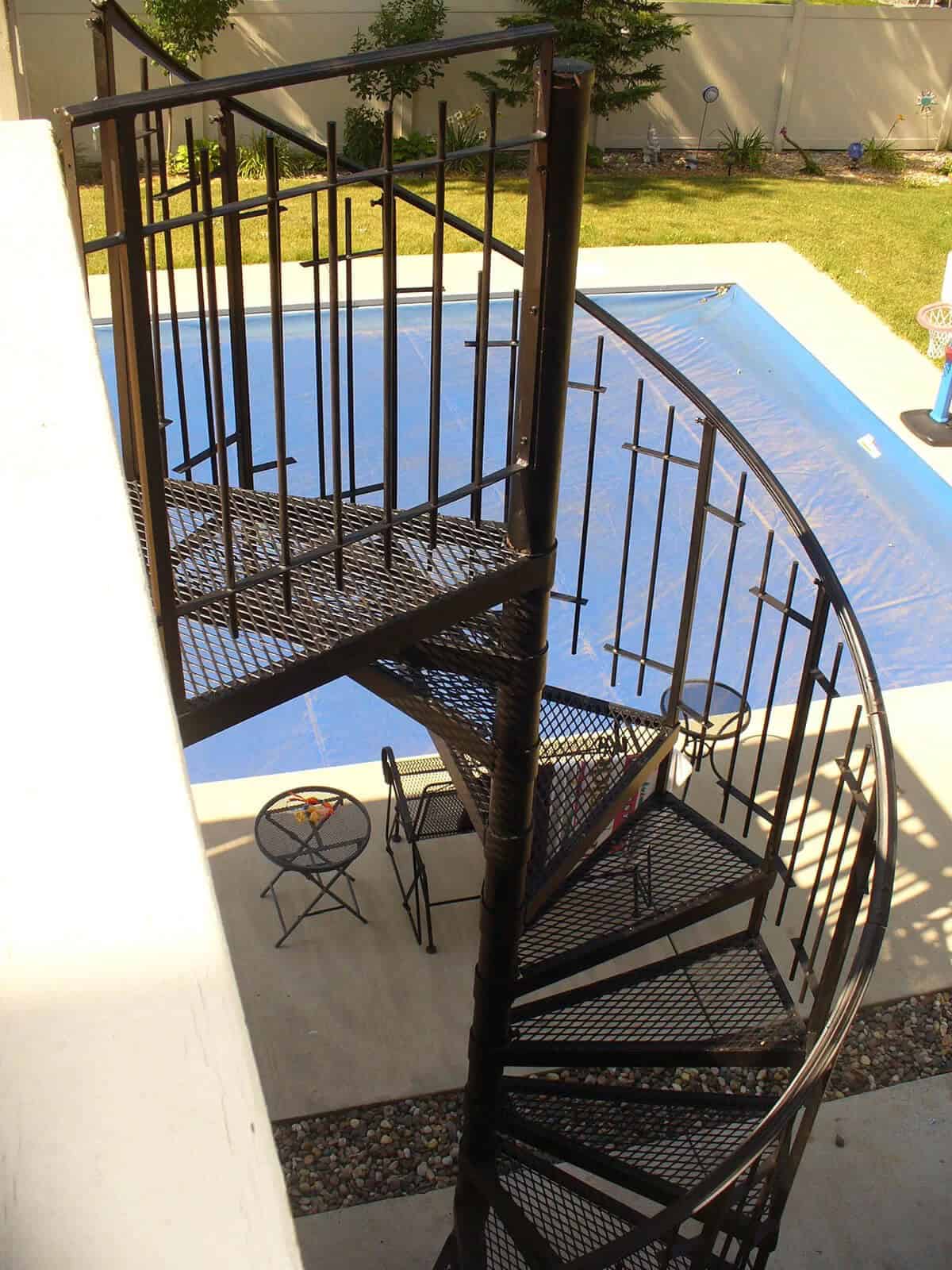 Outdoor Spiral Staircase Painted Black