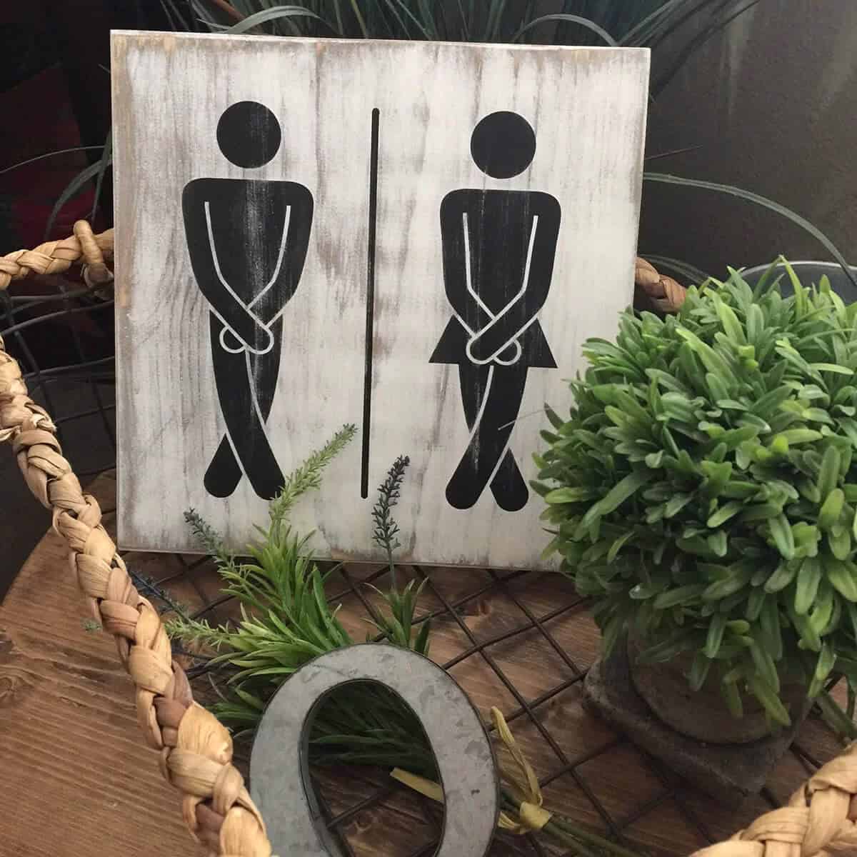 His and Hers Funny Restroom Sign