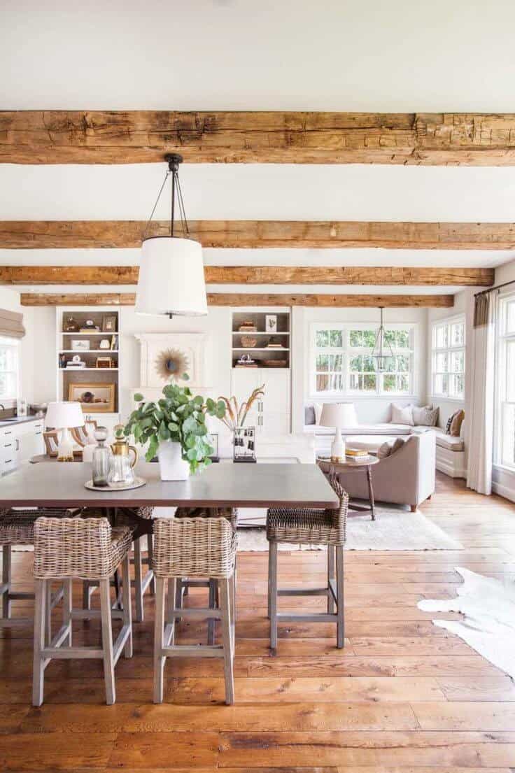 Open Floor Plan with Exposed Beams