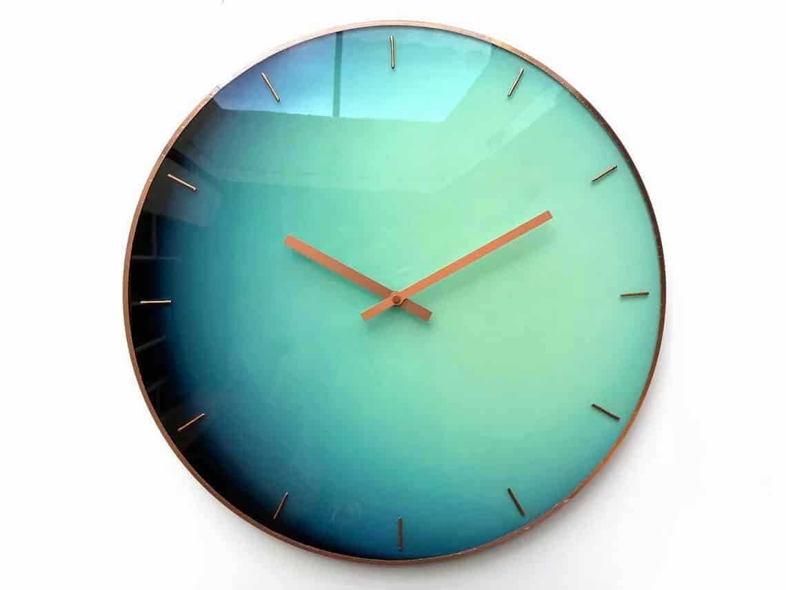 Phosphorescent Glowing Aquarius and Uranus Wall Clock