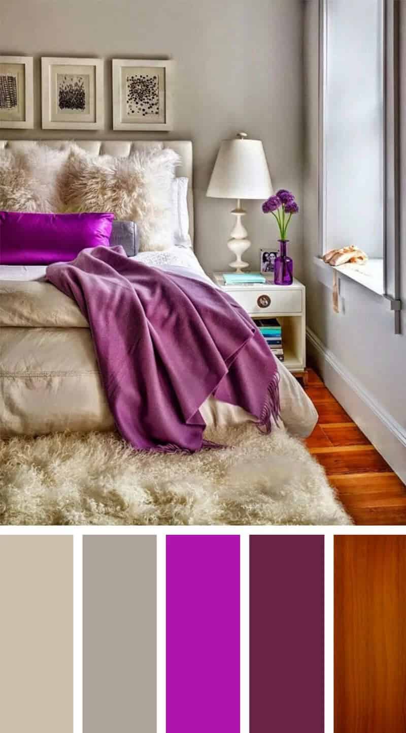 Purple Satin and Powder Gray with Hardwood