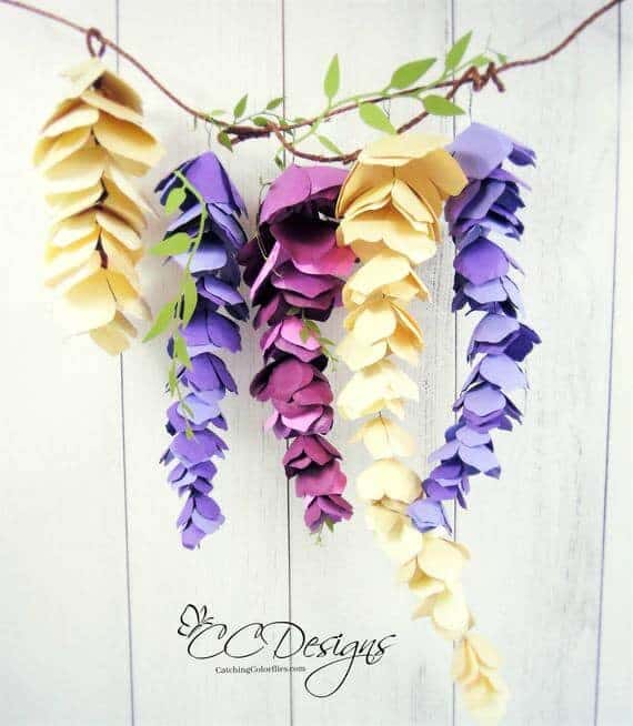 Delicate Hanging Multi-Colored Wisteria