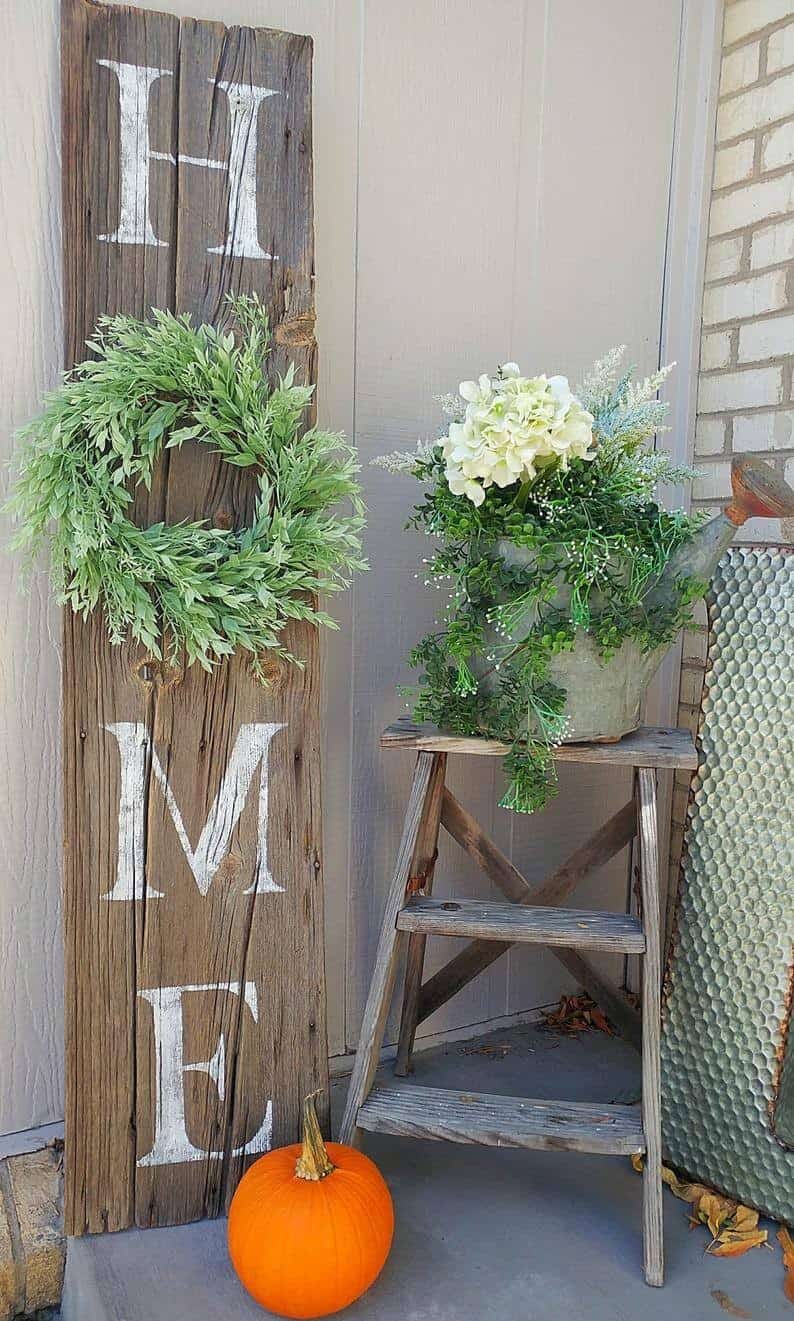 Distressed Barnwood Vertical Home Sign