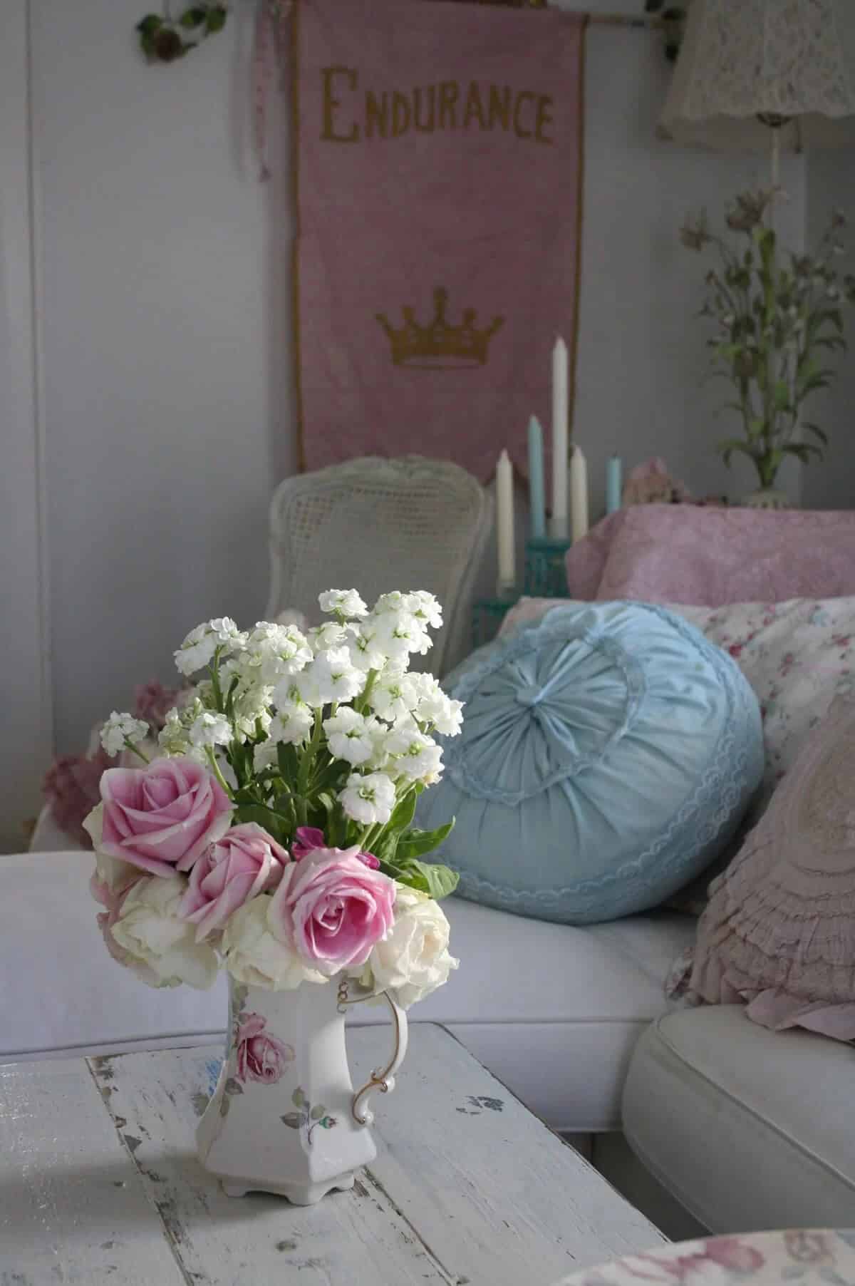 Beautiful Antique Pitcher And Roses