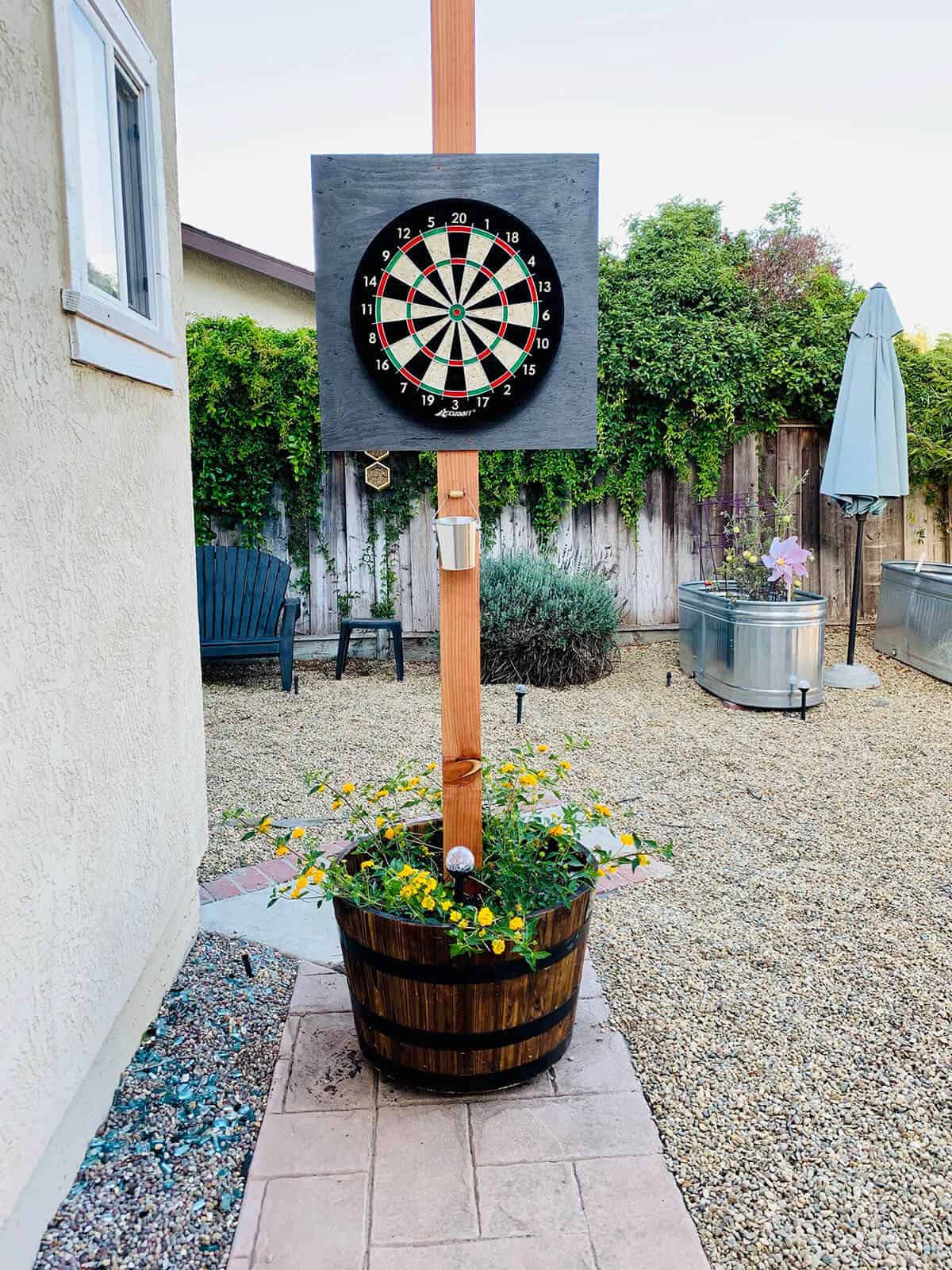 Rolling Potted Plant Dartboard Stand