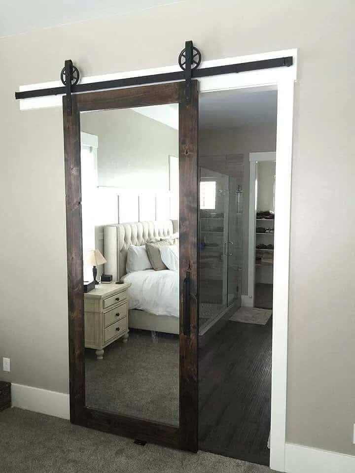 Penthouse Style Mirrored Sliding Door