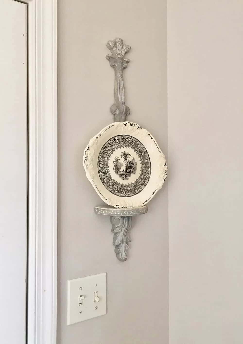 Vintage Plate Holder with Silver Paint