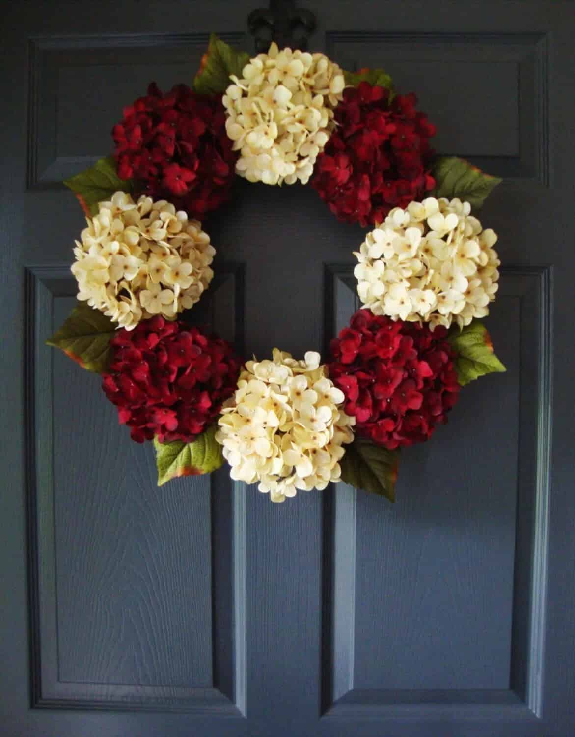 Star-Shaped Hydrangea Cluster Door Hanger