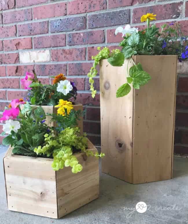 Unique Hexagon-Shaped Outdoor Wooden Planters