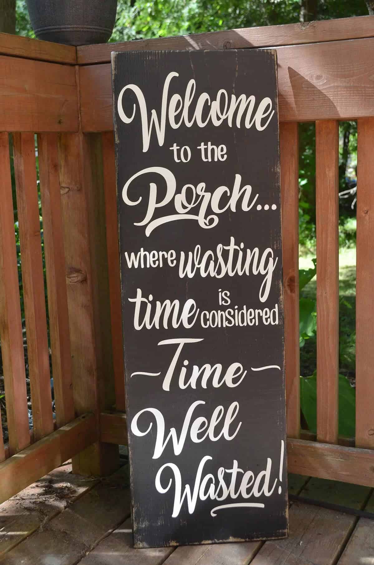 Black Painted Wooden veranda Sign