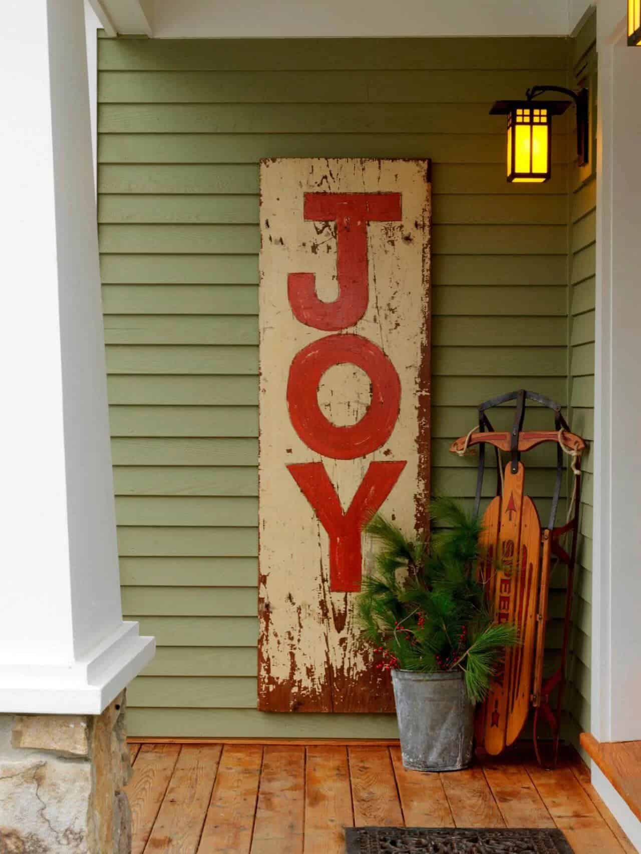 Weathered Wood Plank Christmas Sign