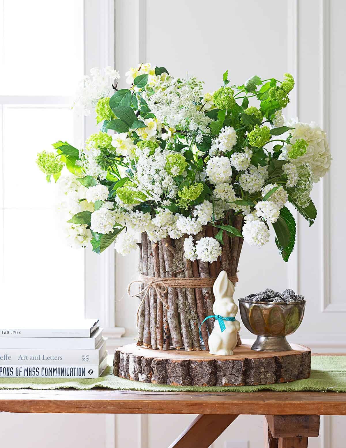 Spring Centerpiece Ideas with Twigs and Twine