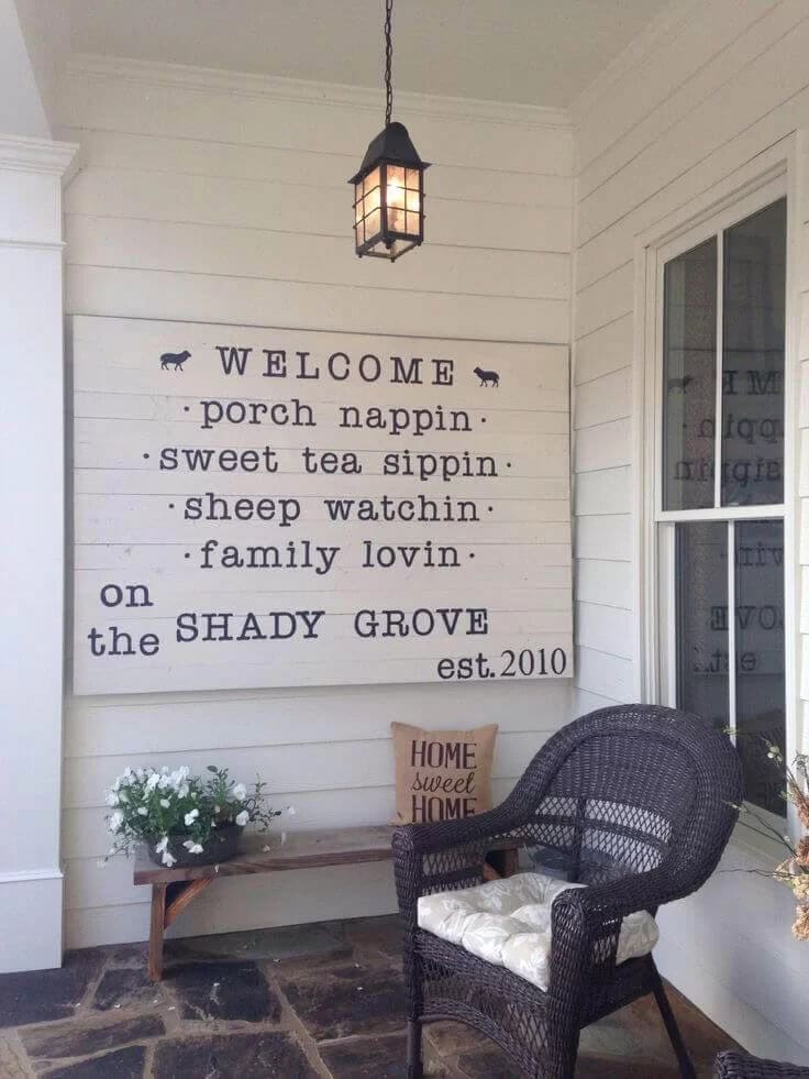 Printed Welcome Sign with Cute Sayings