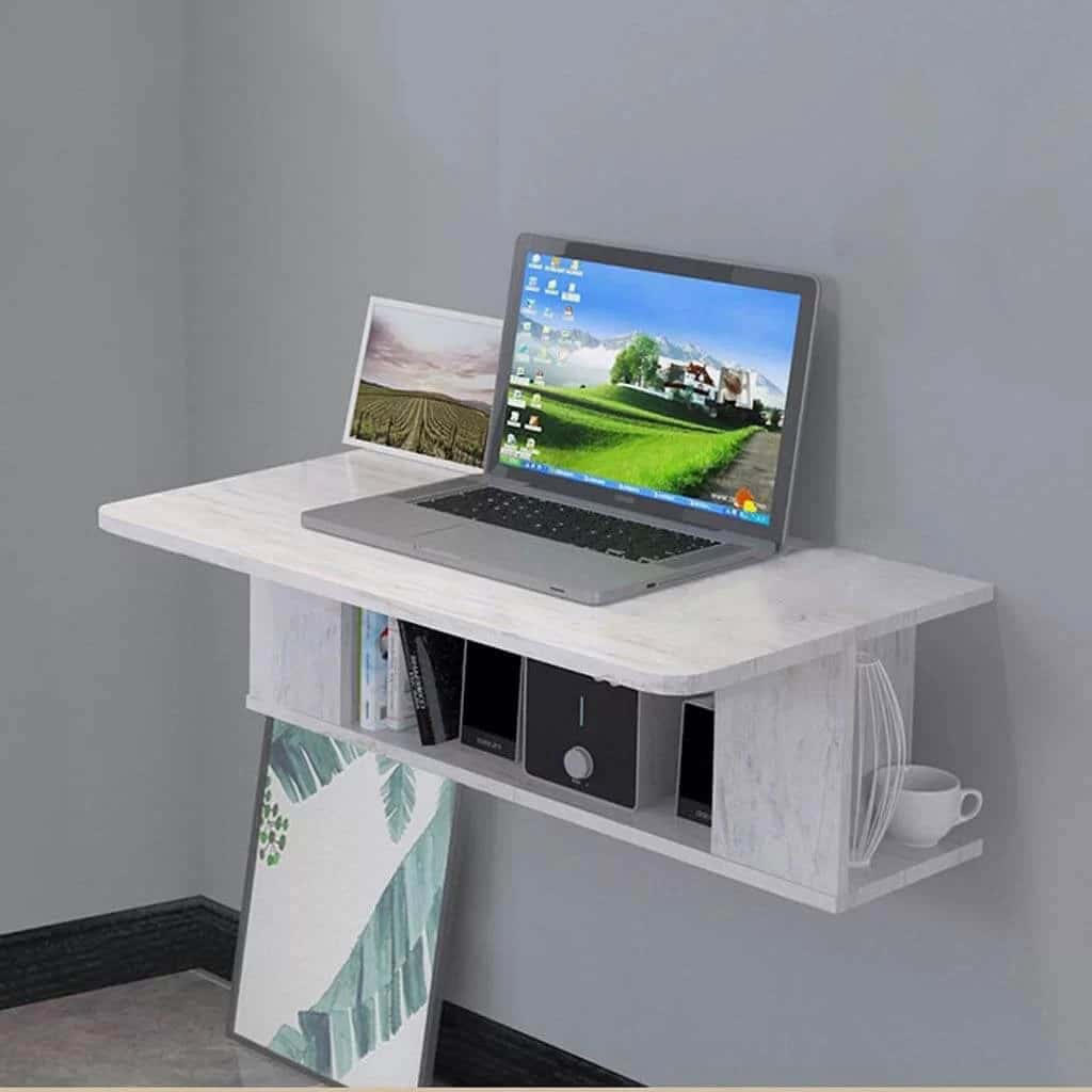 Small Marble Printed Wall Desk Ideas