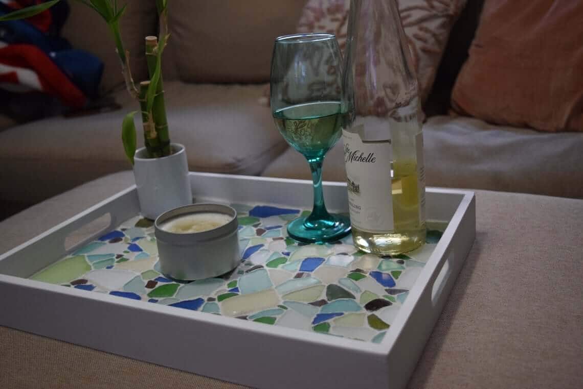 Multicolored Mosaic Sea Glass Tray