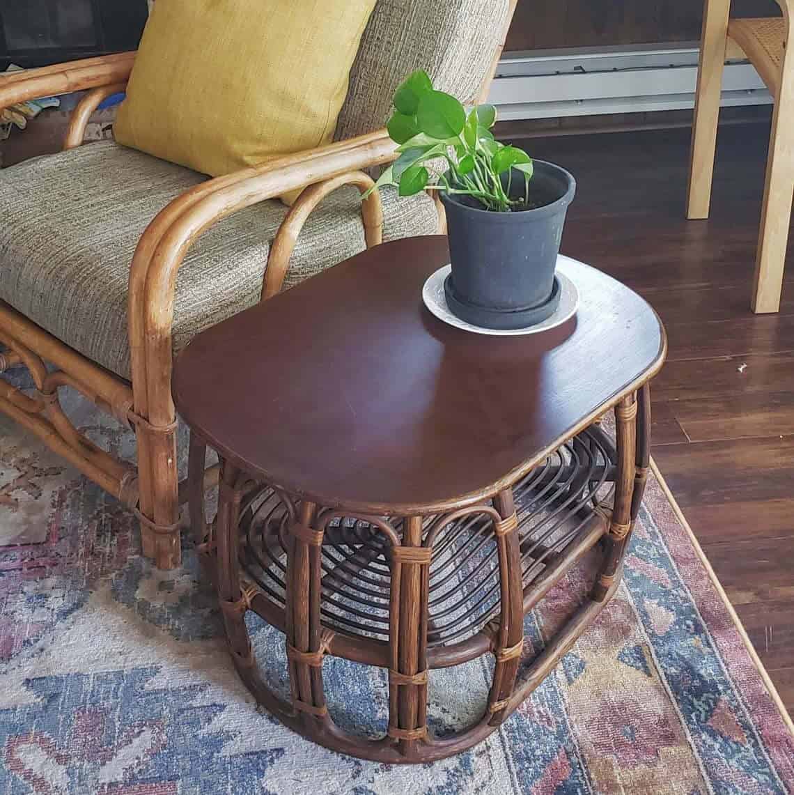 Peacock Wicker Bamboo Rattan Table