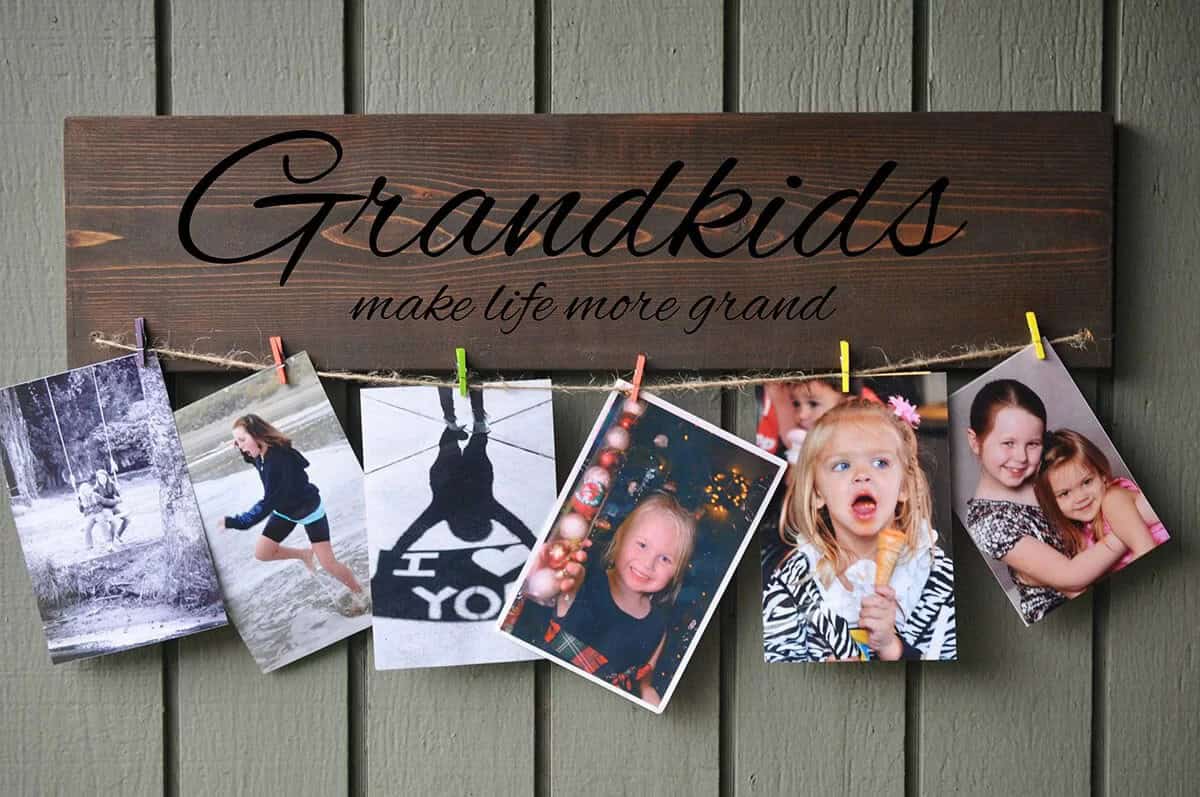 Beautiful Grandparent Clothesline Photo Hanger