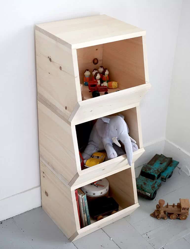 Wooden Stuffed Animal and Toy Storage Bin